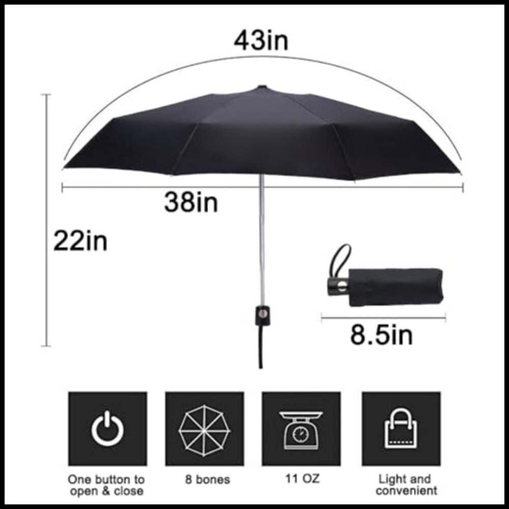 Compact Automatic Windproof Travel Umbrella Light… - image 2